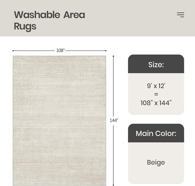 Detalle 2 de Valenrug Area Rugs 9x12 Stain Resistant