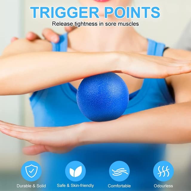 Detalle de URAQT set di 2 palline per massaggio a punte: lacrosse e palla da massaggio per rilassamento miofasciale e trigger point