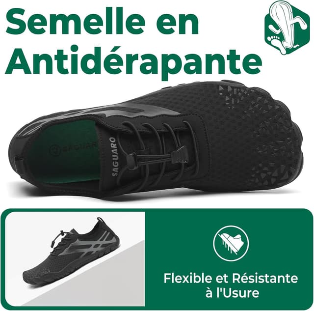 Detalle de SAGUARO Chaussures aquatiques barefoot à séchage rapide, tige souple et antidérapante (GR.36–48)