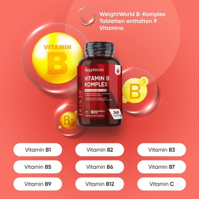 Detalle 2 de WeightWorld Vitamin B Komplex 365 Tabletten đź’Š