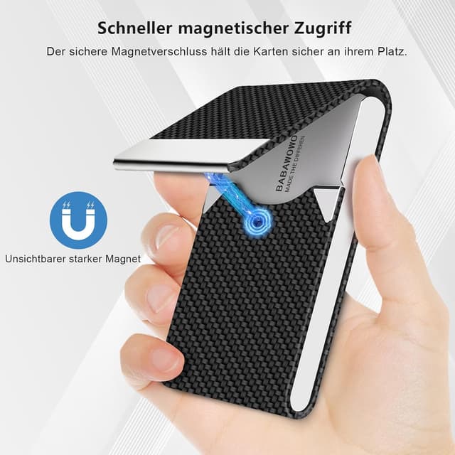 Detalle de BABAWOWO Visitenkartenetui, schlankes PU-Etui