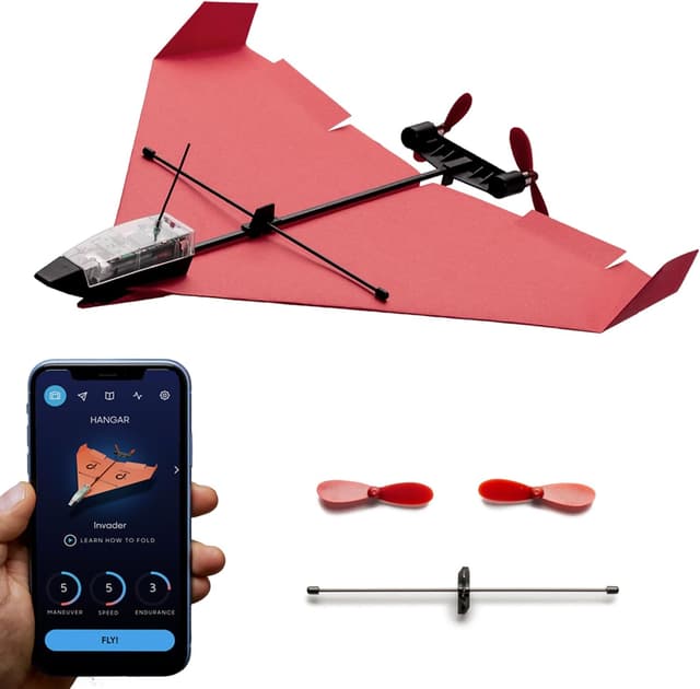 Detalle de POWERUP 4.0 smartphone-controlled RC paper aeroplane kit with autopilot & gyro stabiliser