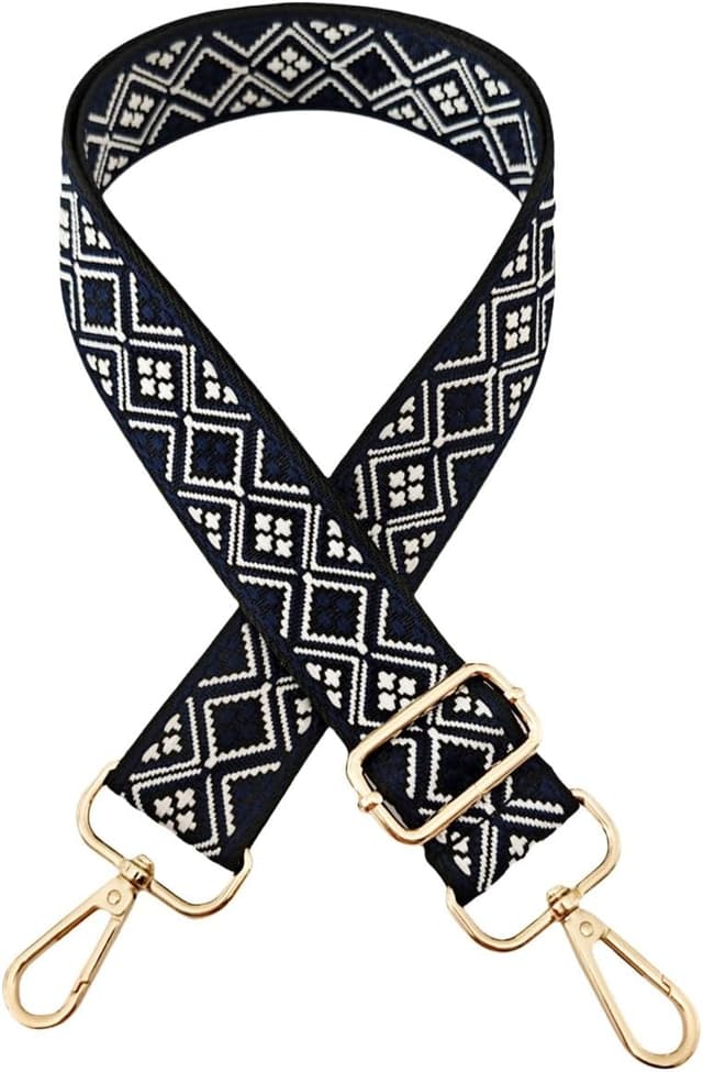 Detalle de Verstellbarer Taschengurt mit Karabiner, 3,8 cm Breite – für Damen Crossbody & Handtaschen (Beige–Saphirblau, 316)