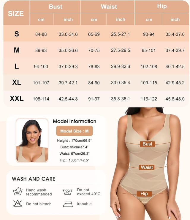 Detalle 2 de Niwicee Body contenitivo modellante da donna con pancia piatta e perizoma regolabile