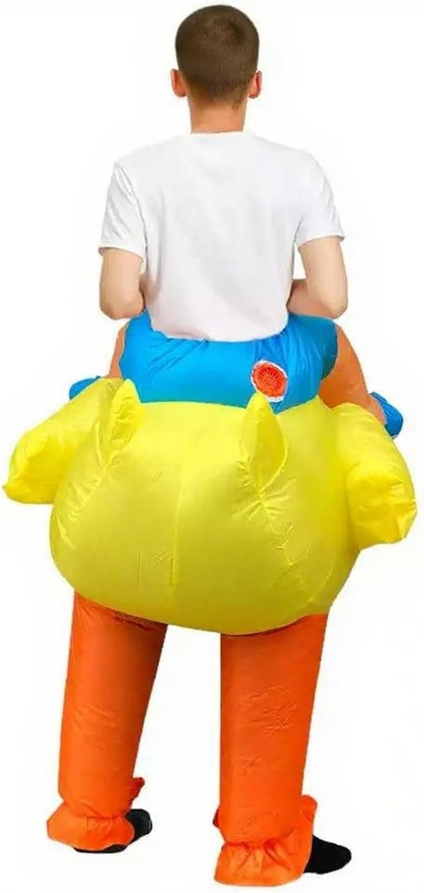 Detalle de Inflatable Duck/Pig Costume for Adults (Yellow Duck / Pink Pig) — Battery-Fan Onesie Fancy Dress for Parties