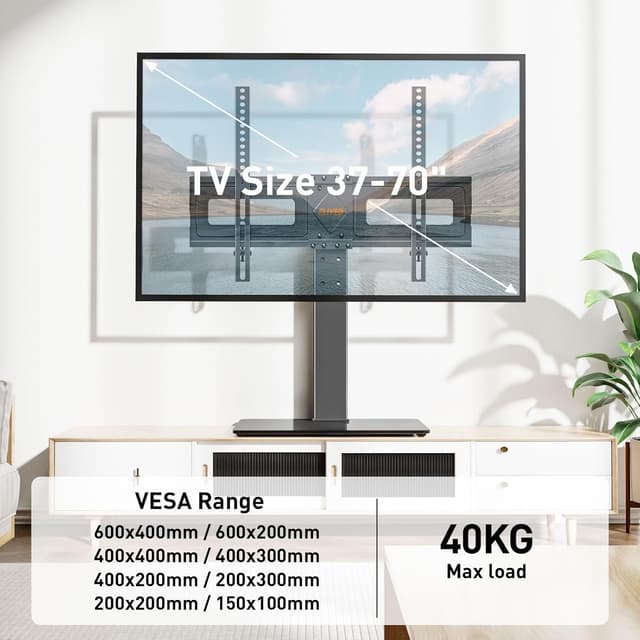 Detalle 2 de ELIVED EV017 Swivel TV Stand 37–70"