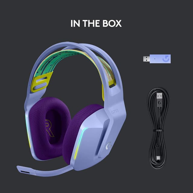 Thumbnail 6 de Logitech G G733 LIGHTSPEED Wireless Gaming Headset (Lilac) with PRO-G audio drivers and LIGHTSYNC RGB