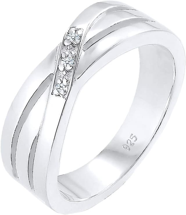 Detalle de Elli DIAMONDS Ring Cross Over 0,015 ct. đź’Ť