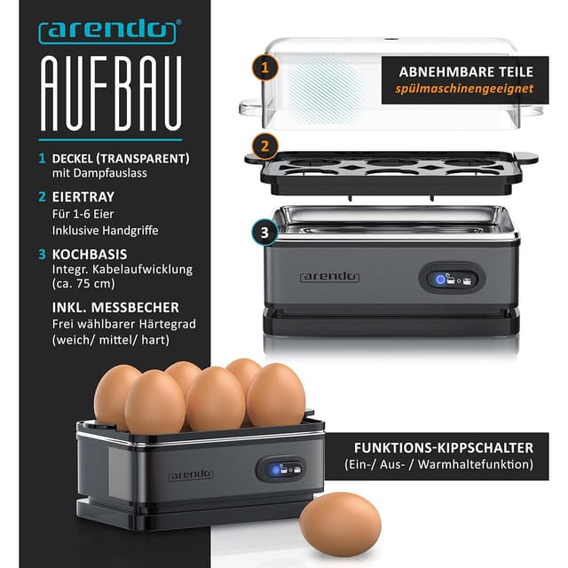 Thumbnail 2 de Arendo Sixcook Eierkocher 6 Eier