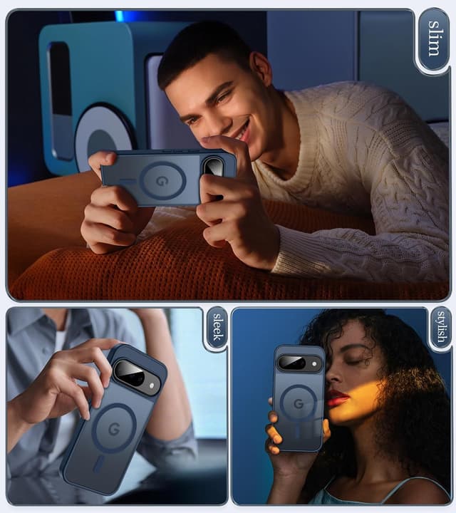 Thumbnail 6 de Opkiegrn MagSafe-compatible case for Google Pixel 10/10 Pro/9/9 Pro with 2 HD screen protectors (dark blue)