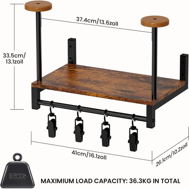 Detalle de THYGIFTREE Helmhalter Wandhalterung für Motorradhelme – Wand-Display mit Organizer