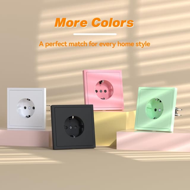 Detalle de MVAVA Schuko EU-Standard Unterputz-Steckdose 2-fach (80×150 mm) weiß – mit Kindersicherung, einfache Montage