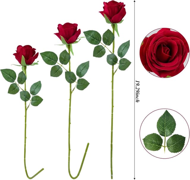 Detalle 2 de 12 pièces fleurs artificielles veloutées