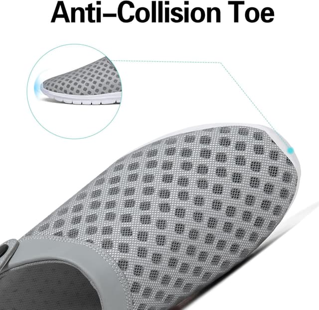 Detalle de SAGUARO Unisex Clogs & Sommer-Hausschuhe (leicht, grau) – Gr. 36–48