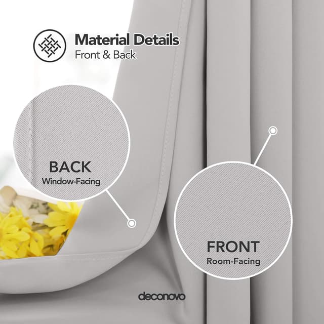 Thumbnail 3 de Deconovo Eyelet Blackout Curtains Grey 2 Panels