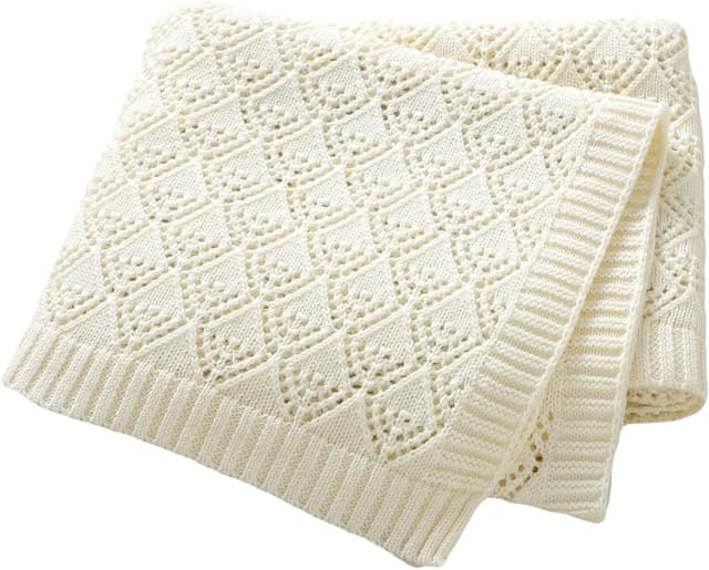 Detalle de Neiwech cellular baby blanket 100 x 80cm beige