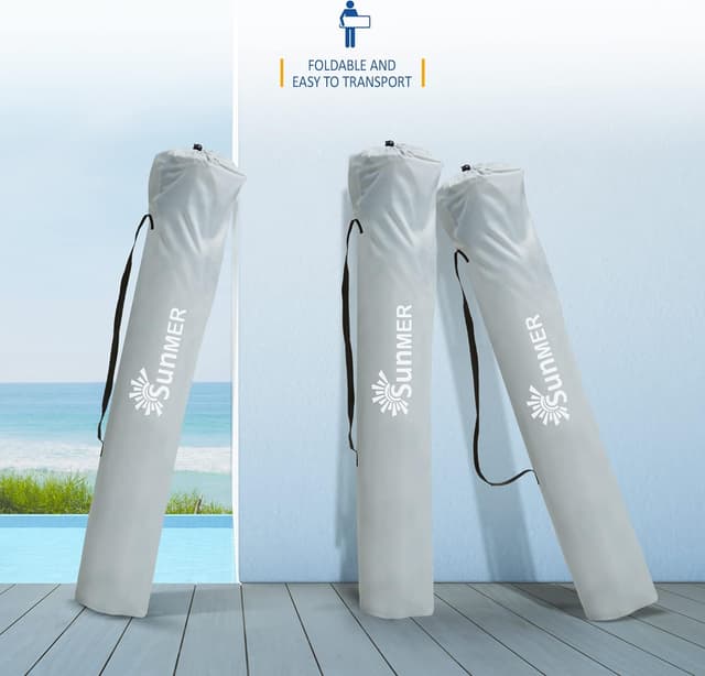 Detalle de SUNMER Folding Camping Chair (Extra Wide, Armrests & Cup Holder) – Light Grey, 120 kg capacity