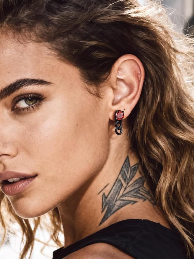 Detalle de Edelstahl-Ohrstecker Bandmax 17,2 mm Zirkonia