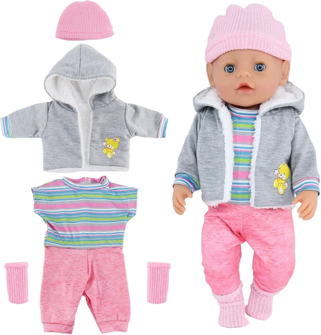 Imagen de Baby Puppen Puppenkleidung 43 cm grau en OfertitasTOP