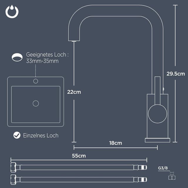 Thumbnail 5 de FORIOUS Wasserhahn Küche 360° Drehbar