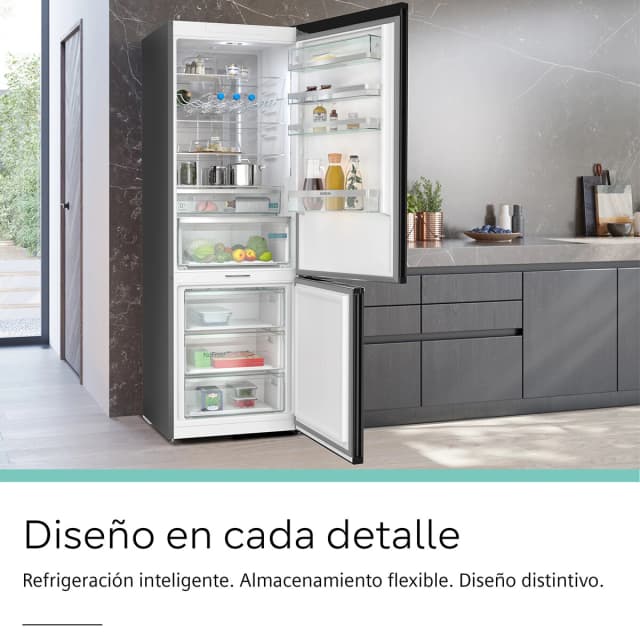Detalle de Siemens KG49NAXCF combi No Frost con hyperFresh 0°C y Home Connect (reacondicionado Grado C)