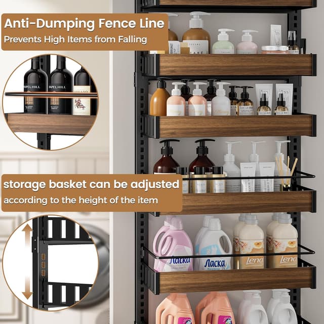 Detalle de POKIPO 8 Tier Over The Door Pantry Organizer (2-in-1 Wall Mount or Hanging Spice Rack Storage)