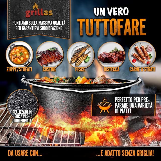 Thumbnail 1 de grillas Pentola Olandese in ghisa 🥘