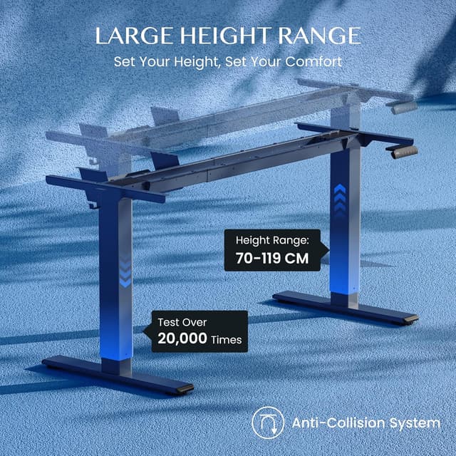 Detalle de FLEXISPOT Bureau assis-debout à 2 moteurs FlexiSpot avec panneau mémoire et anti-collision, cadre acier (70 à 119 cm)