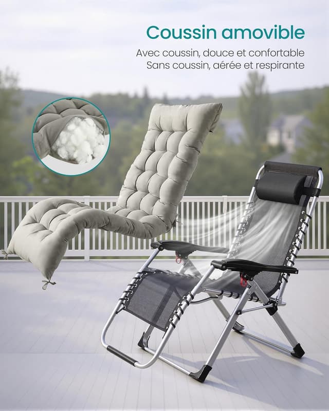 Thumbnail 6 de SONGMICS Chaise gravité zéro 110 kg