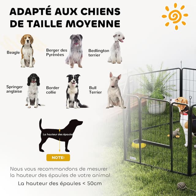 Thumbnail 5 de PawHut Parc pour Chien 6 Panneaux Modulable et Pliable