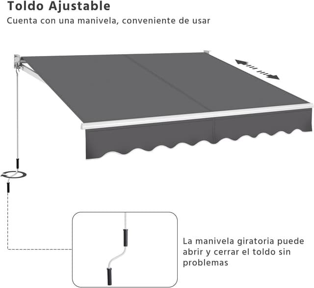 Thumbnail 5 de Yaheetech Toldo Retráctil 250x200cm para terraza