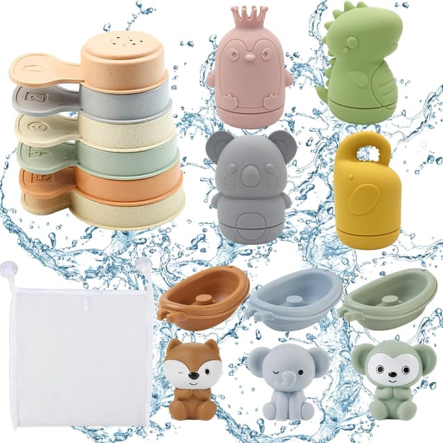 Detalle de Giocattoli da bagno in silicone 1 2 3 4 anni