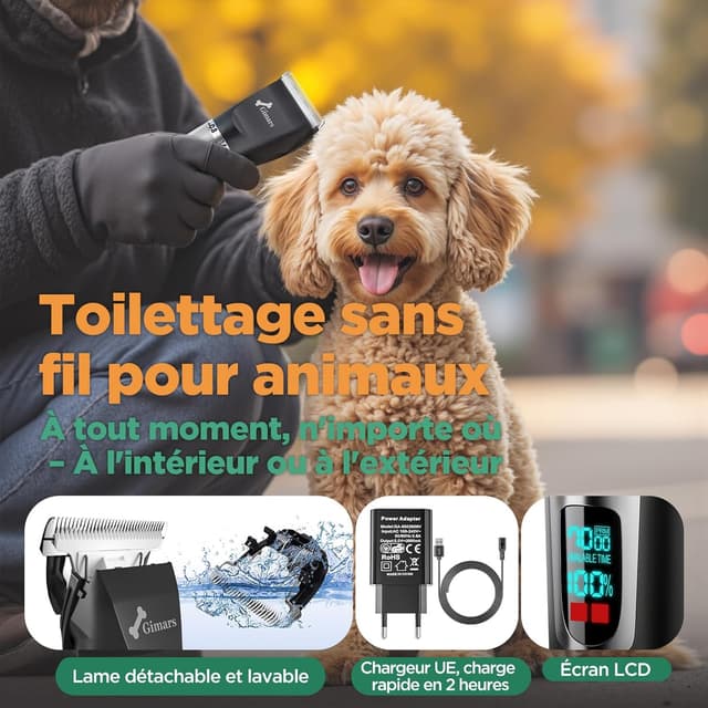 Thumbnail 6 de Gimars 4 en 1 Tondeuse Pour Chien Sans Fil