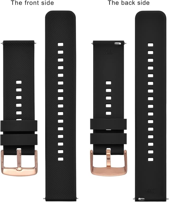 Detalle de Bracelet de montre BISONSTRAP en silicone à dégagement rapide (18 à 22 mm) pour hommes et femmes