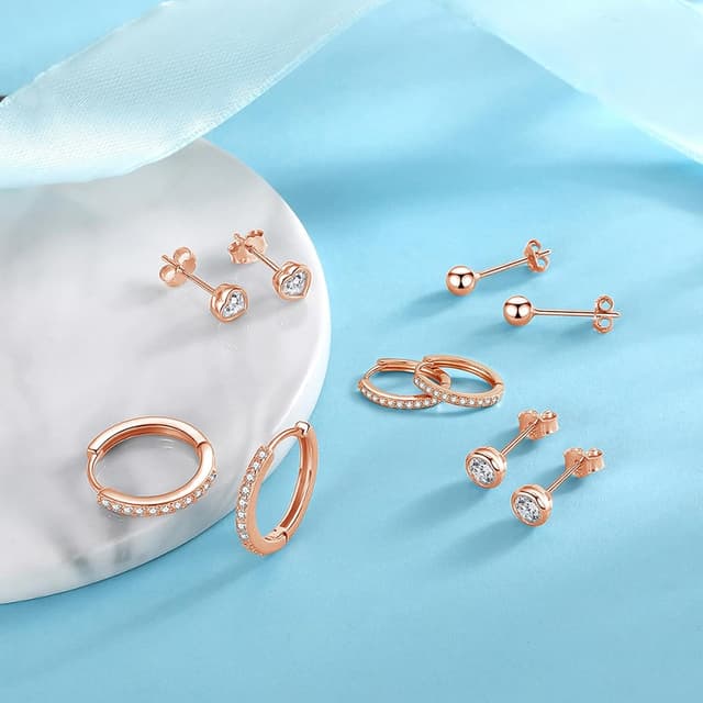 Detalle 2 de Ecripe 925 Silber Ohrringe Set 5 Paare