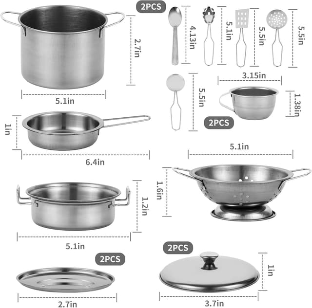 Detalle 2 de 17 Piezas Juguetes de Cocina para niños Accesorios