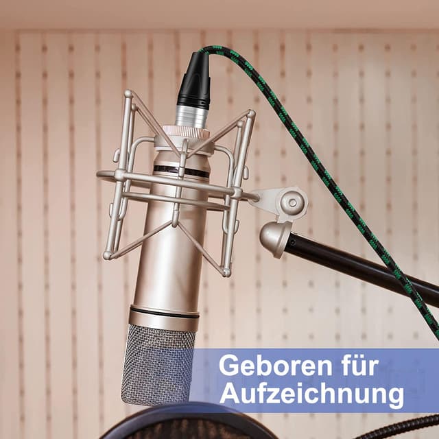 Thumbnail 6 de Augioth XLR to XLR Pro Mic Cable (3-pin, male to female) – 6 metre green balanced shielded cable