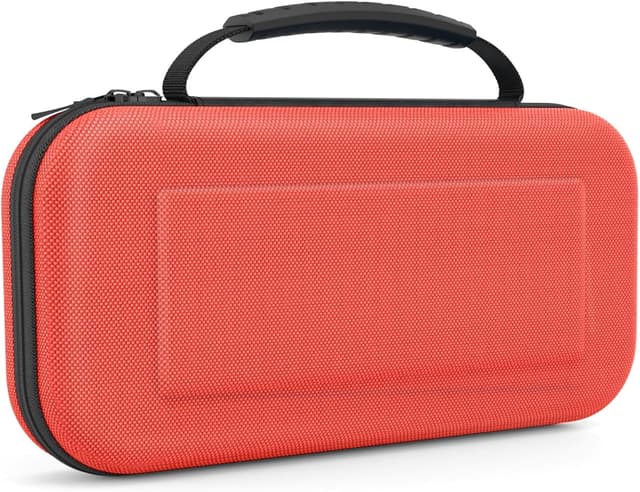 Detalle de MoKo Tasche für Nintendo Switch 2 – Schutz-Hülle mit Platz für 10 Spiele (2025), harte EVA-Schale, orange