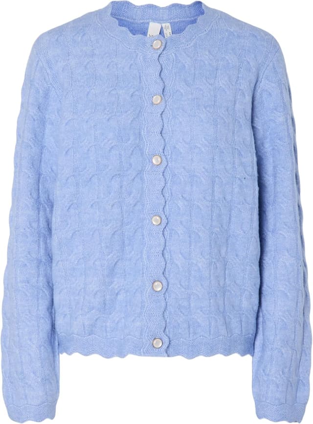 Detalle de YAS Damen Yasbubera LS Knit Cardigan – Strickcardigan mit durchgehender Frontöffnung