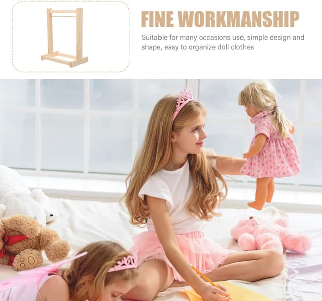 Thumbnail 3 de ULTECHNOVO Puppenkleiderbügel Holz 8,27 Zoll