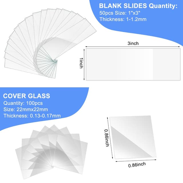 Thumbnail 1 de 50 Stück Mikroskop Objektträger 100 Deckgläser