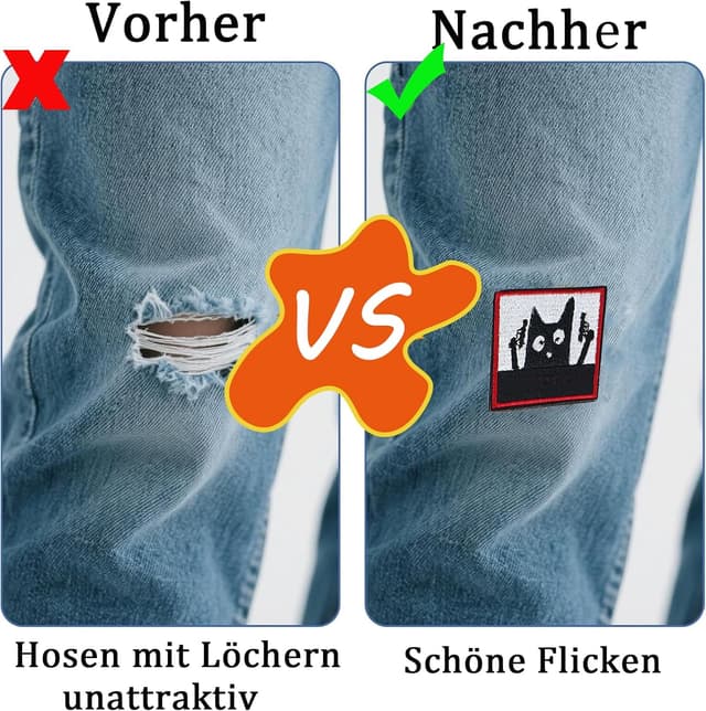 Thumbnail 2 de 3er Set Katzen Klett Patches 3 Stück