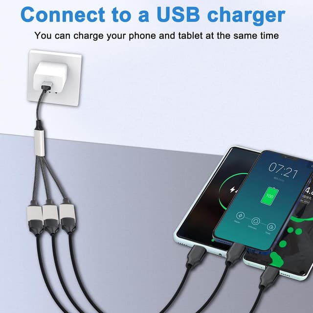 Detalle 2 de MEIRIYFA USB-Splitter 3 in 1 OTG 480 Mbps