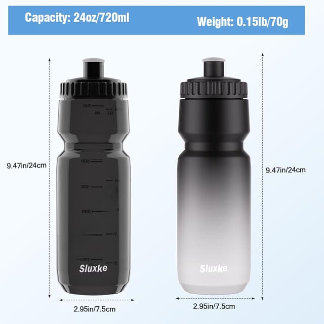 Thumbnail 3 de SLUXKE 24oz Cycling Water Bottle 2Pack