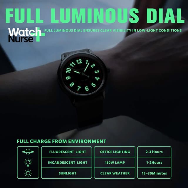 Detalle de PINDOWS Analoge Quarzarmbanduhr mit Silikonband (leuchtendes Zifferblatt, wasserfest) für Damen & Unisex