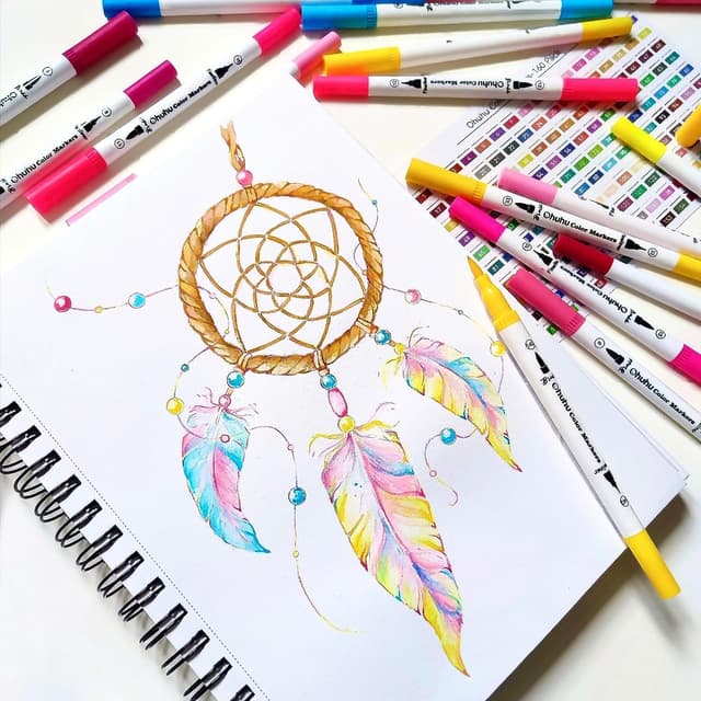 Detalle 2 de Ohuhu 36 Rotuladores Doble Punta para Lettering y Dibujo ✏