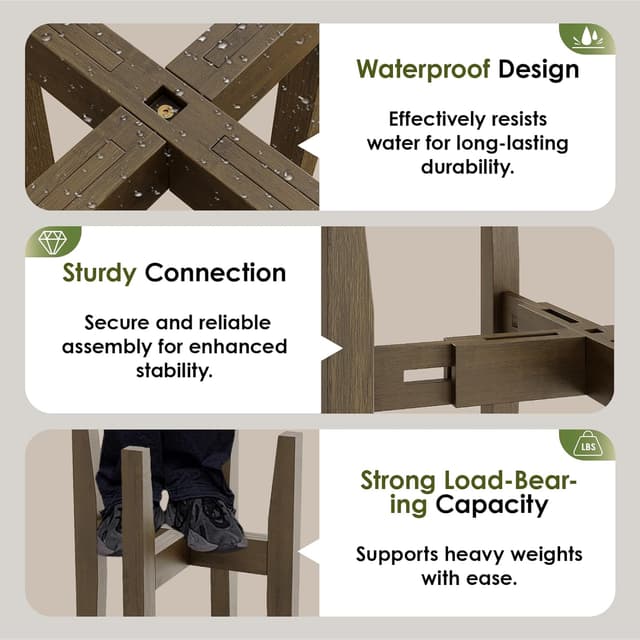 Detalle de Bamworld porta piante da interno/esterno regolabile in bambù per balcone (vaso non incluso)