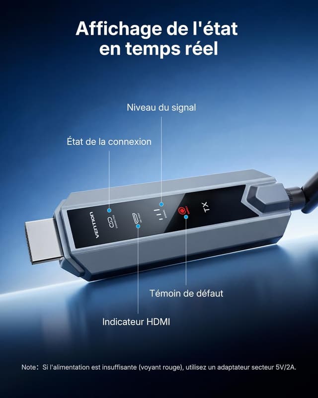 Detalle de Vention kit HDMI sans fil 4K 1 TX+4 RX