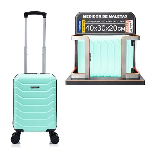 Detalle de RAYKONG Maleta de cabina ABS 40x30x20 (24L) con ruedas desmontables – color menta