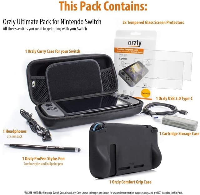 Detalle 2 de Orzly Switch Accessories Bundle — Essentials Pack for Nintendo Switch